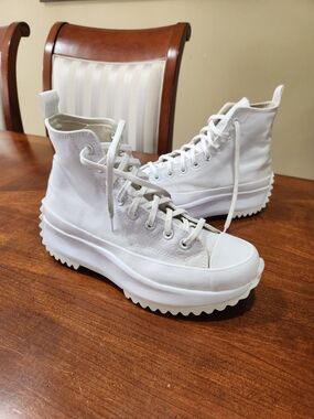 Converse Women's White High-Top Platform Sneakers Size 9.5 Women 8 Men Used